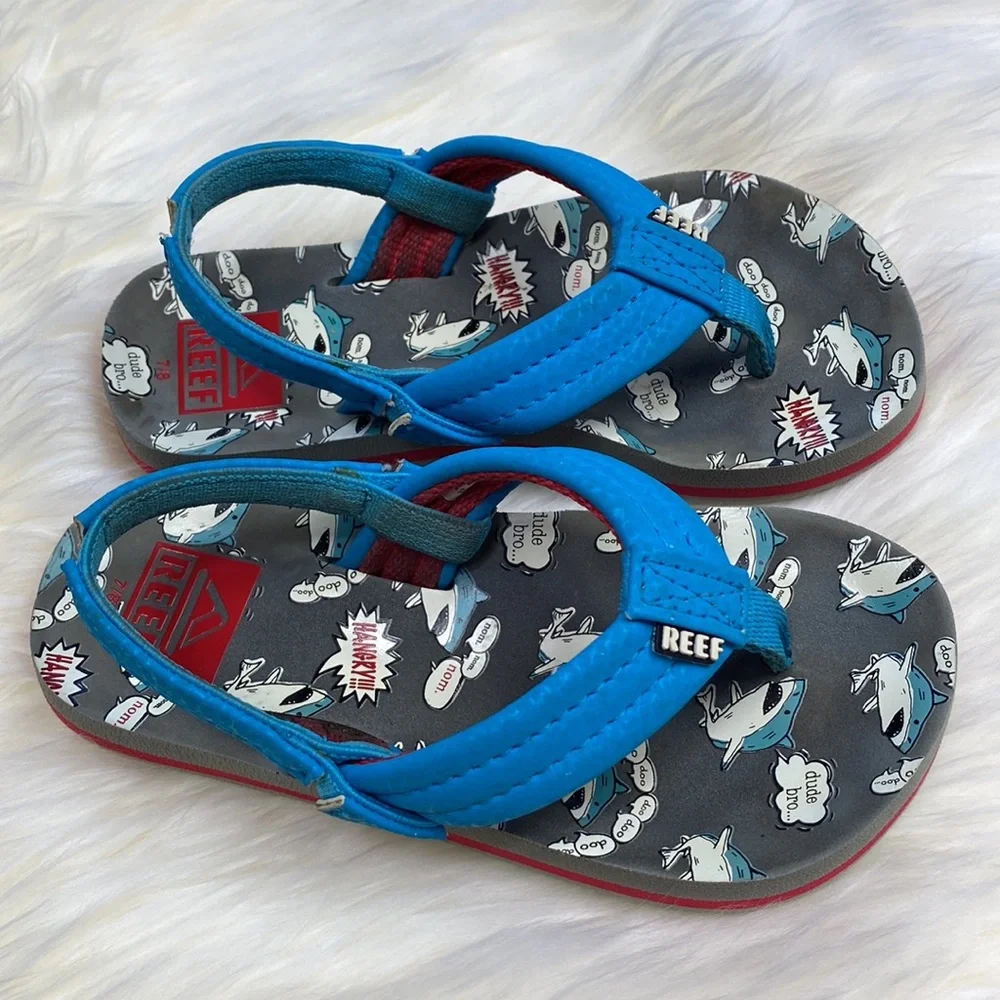 •reef• LITTLE AHI {blue & red} Toddler [flip flop] Thong Sandal